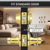 NIZADO 3 Pack Door Handle and Deadbolt Set Brass, Keyed