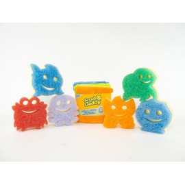 Scrub Mommy Summer Shapes Sponge Bundle and Microfiber Towels