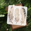 2 Pack Feathers Mandala Stencils for Painting Reusable Plastic Feather