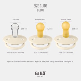 BIBS Pacifiers - De Lux Collection | BPA-Free Baby Pacifier | Made in Denmark | Set of 2 Ivory/Sage Color Premium Soothers | Size 0-6 Months