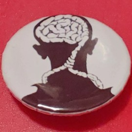 1 Inch White Overthinking Round Pinback Button