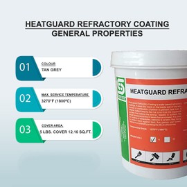 SIMOND STORE 5 lbs. Refractory Coating Heat Guard for Ceramic Fiber Insulation in Blacksmithing Forge - 3270°F High Temperature Heat-Guard for Propane Forge, Kiln, Smelting Furnace