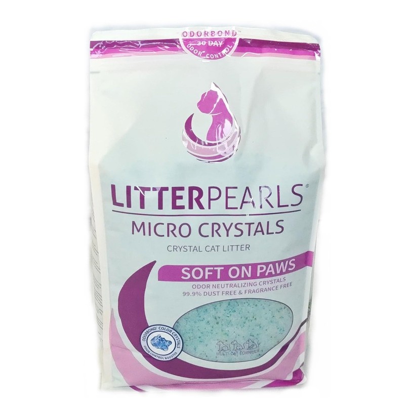 Litter Pearls Micro Crystals Unscented Non-Clumping Crystal Cat Litter with