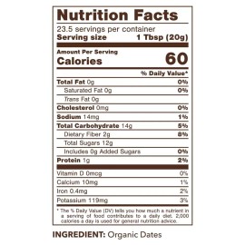 D'Vash 16 Ounce Organic Date Syrup Vegan Non GMO Natural Sweetener for Baking Cooking