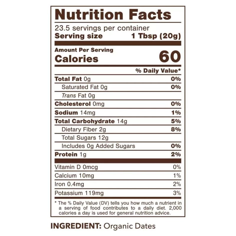 D'Vash 16 Ounce Organic Date Syrup Vegan Non GMO Natural