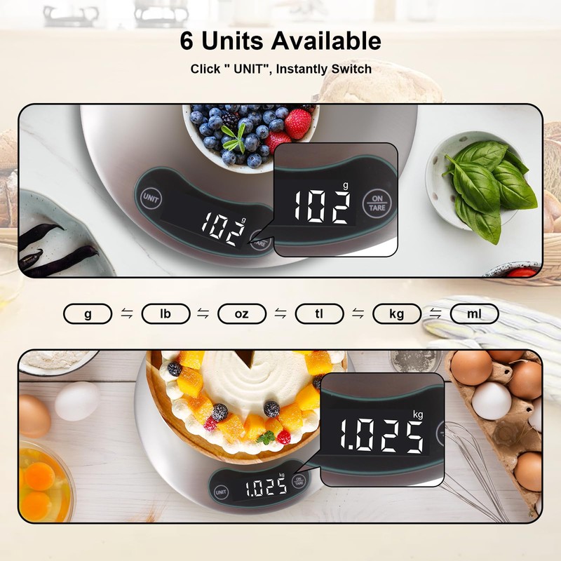 High Precision Food Cooking Scale Digital Kitchen Scale Touch Button