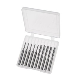 EMSea 5pcs Carbide End Milling Cutter & 5pcs 3.175mm Flat Nose Flute Upcut Spiral Router Bit Tungsten Steel Tool Set for PCB CNC Nylon ABS