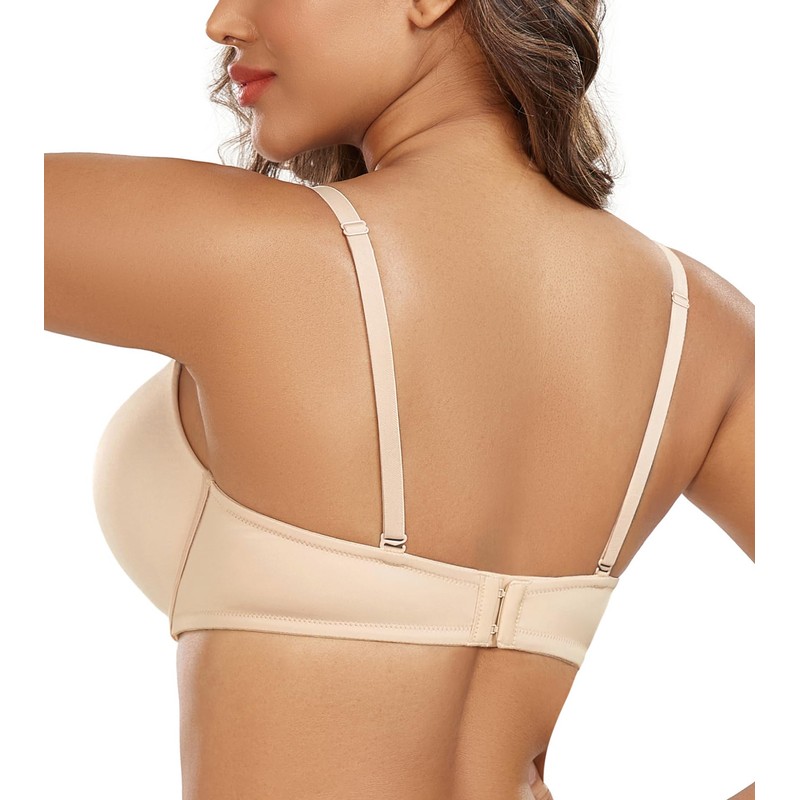 DotVol Women's Deep Plunge Push Up Low Cut Thick Padded