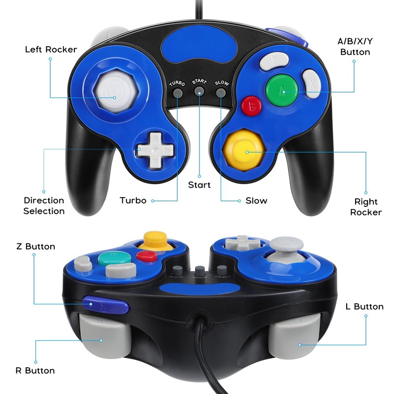 Snorthy 2 Stück Game Cube Controller Classic Wired GC-Controller Vibration