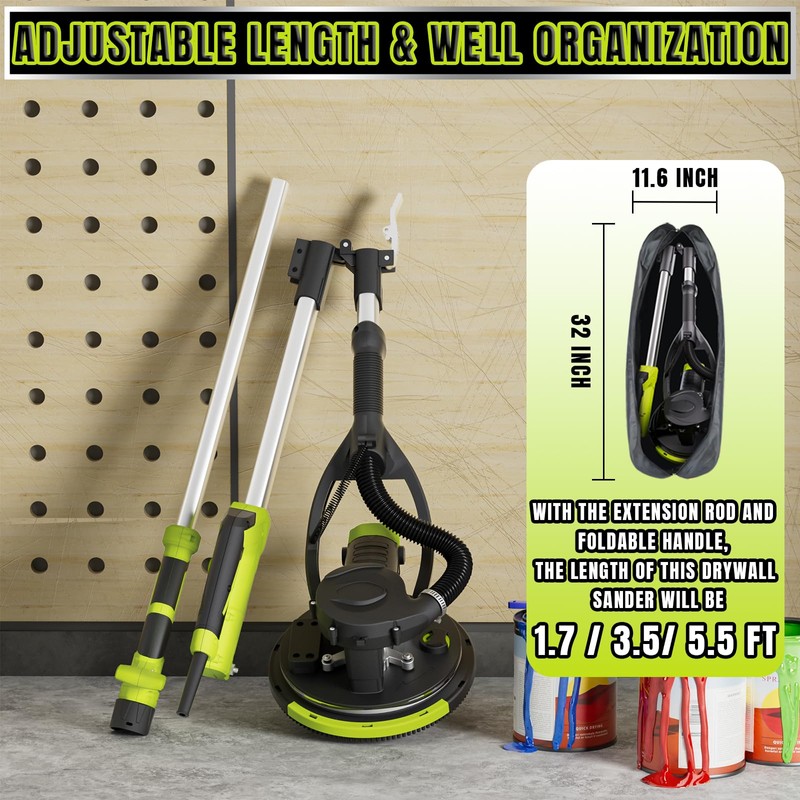 Yowmoft Drywall Sander with Vacuum Dust Collector, 880W Popcorn Ceiling