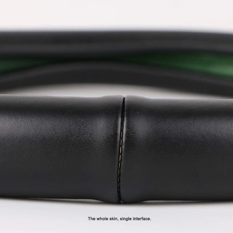 Funda para volante de piel auténtica negra con forro de