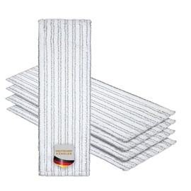 Okaei Pack of 5 Mop Cover (40 cm) – Premium Floor Mop Cover Made of 100% Microfibre – Cover Ideal for Thorough Cleaning of Smooth and Lightly Uneven Floors – Microfibre Mop Cover, Grey