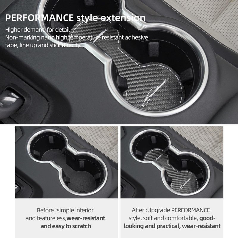 BETTERHUMZ Car Cup Holder Coasters Compatible with Ford Mustang 2024