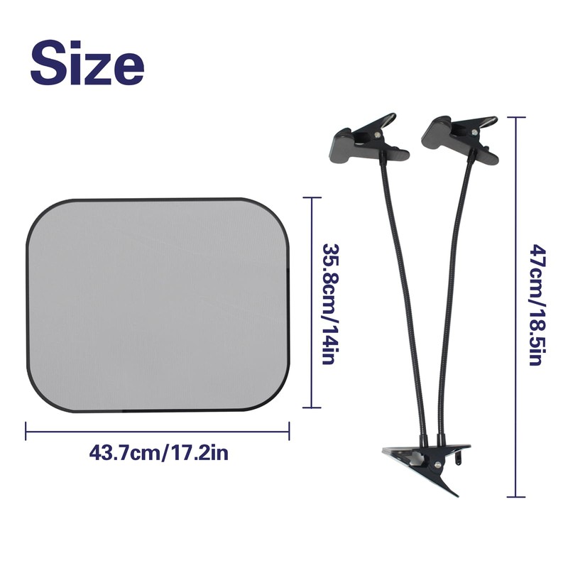 2pcs Laptop Sun Shade with Adjustable Clip Stand, Portable Working