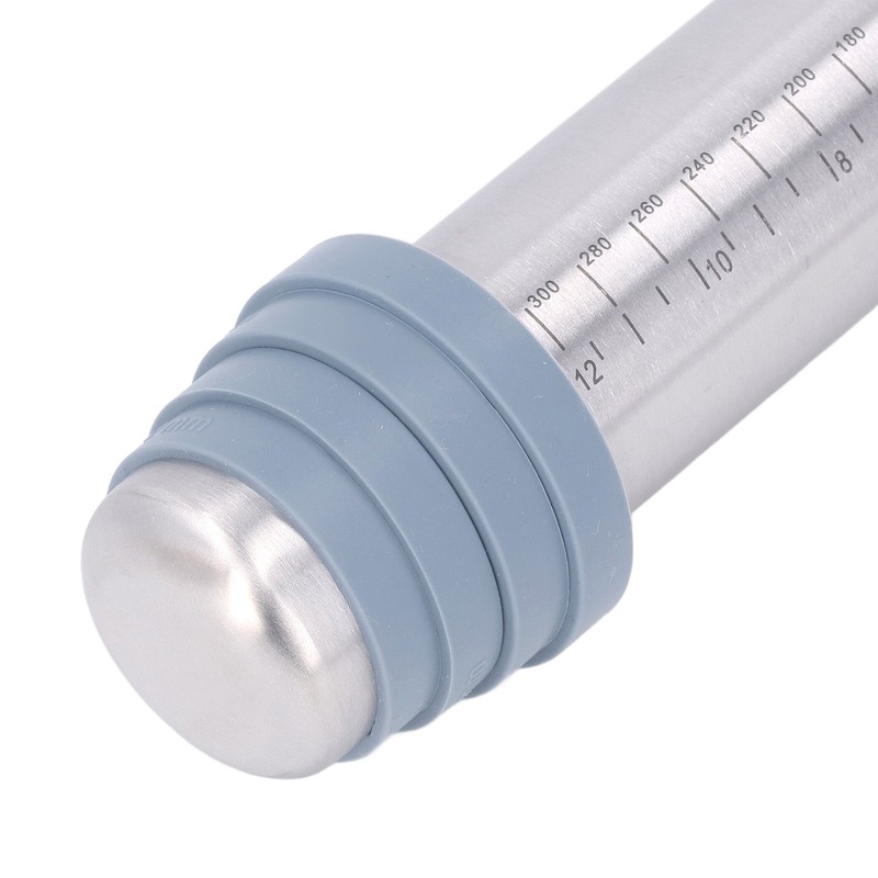 Rolling Pin Dough Roller Stainless Steel with 4 Silicone Guide