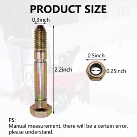 51001500 510015 Snowblower Shear Bolts and Nuts Fits for Ariens AM122156 AM136890 13865 7091550 91550 Snowthrower Snow Blower(4 Sets)