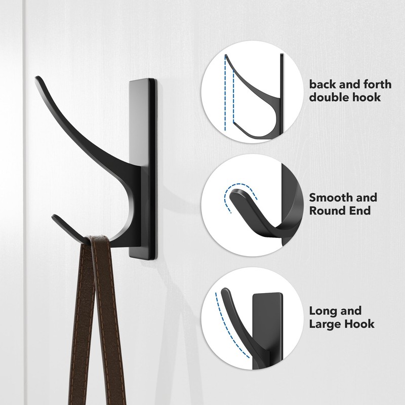 pickpiff Self Adhesive Coat Hooks for Hanging: Heavy Duty Stainless