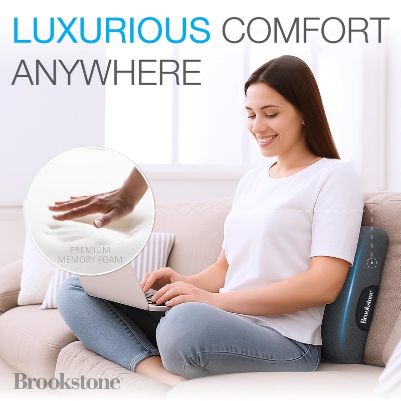 Brookstone - Luxurious Lumbar Support Pillow for Car or Office
