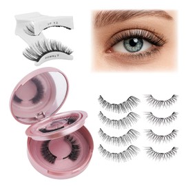 Fadlash Magnetic Eyelashes Kit Magnetic No Glue Eyelashes Natural Look Reusable Magnetic Eyelashes 2 Pairs Magnetic Lashes Without Eyeliner （K8+604）