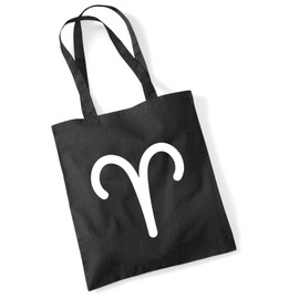 Huuraa Jute bag Aries Gift bag Black 10 liters cotton Aries Gift idea