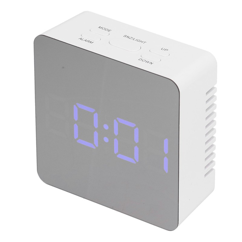 LED Mirror Clock Square Automatic Battery Powered Temperature Smart Clock