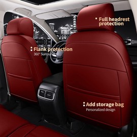 LAONNVIR Car 5 Seat Covers For Honda CR-V 2017-2022 Front And Rear Red Cushions Pad