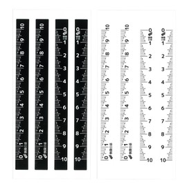 Niigataseiki SK MSL-NE10KD Japanese Ruler Sticker, Fast Scale 3.9 inches (10 cm), White Scale on Black on Black / Transparent Black Scale, Includes 1 Each, Side margin