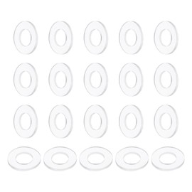 PATIKIL Nylon Flat Washers, 20 Pieces 0.2" ID 0.39" OD 0.04" Thickness Plastic Seal Gaskets Ring Flat Spacer for Sealing Plumbing Faucet Hose, Clear