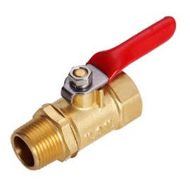 Litorange 2 PCS Lead Free Brass Mini Ball Valve Shut Off Switch 1/4" NPT Male x 1/4 INCH NPT Female Pipe Fittings Rated to 600WOG For Water Air Compressor Fitting Etc