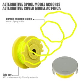 Ihvewuo 12Pcs Weed Wacker String Compatible with AC80RL3 Sturdy Trimmer String with Covers 2mm/0.08inch Trimmer Spool Replacement Weed Trimmer Line Grass Trimmer String for Trimming