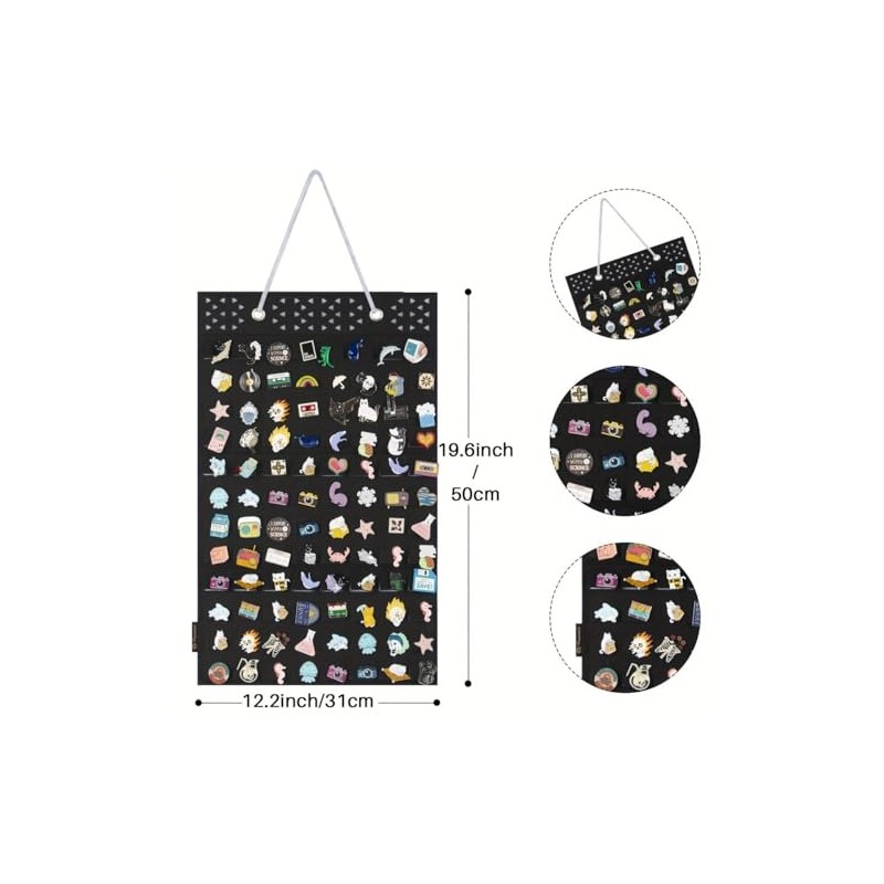 PACMAXI Hanging Brooch Pin Organizer, Display Pins Storage Case, Brooch