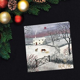 Charity Christmas Cards Pack of 24. Each Christmas Card multipack has 4 different Winter Wonderland theme designs. Ecofriendly and UK made. Verse Inside. Large 150 x 150mm card size.