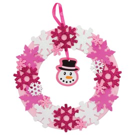 Baker Ross FE870 Snowflakes Foam Wreath Craft Set - Pack of 3, Festive Creative Sets and Craft Supplies for Crafts and Decorating at Christmas Time, Foam Rubber Craft Sets for Children