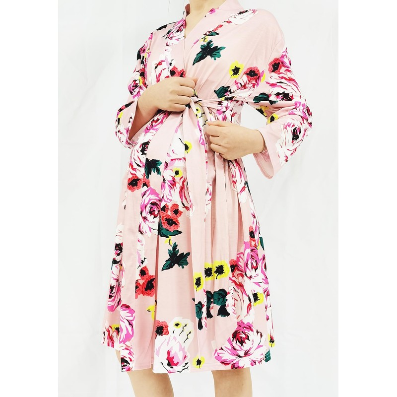 SUFEINI Maternity Mommy Robes with Matching Swaddle Blanket Set, Maternity