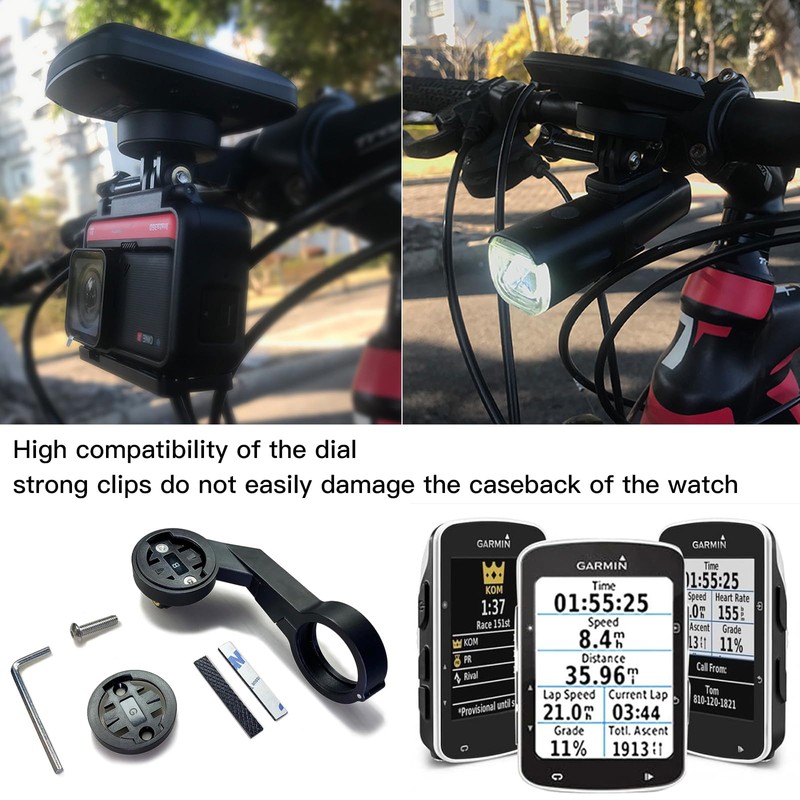 Xrten Combination Bike Computer Mount, Bicycle Edge Mount, Compatible with
