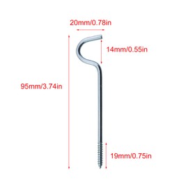 Guifeng 6PCS 95mm Silver Single Curtain Rod Metal Brackets Intermediate Support Hooks with Screws Curtain Accessories for Bedroom Living Rooms Balconies Long Curtain Rod