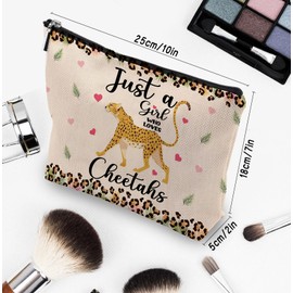 CEASQVAA Cheetah Print Gifts for Women Cheetah Makeup Bag Cheetahs Lover Gift Birthday Friendship Christmas Gifts Animal Lover Gift Who Loves Cheetahs Makeup Cosmetic Bag Pouch