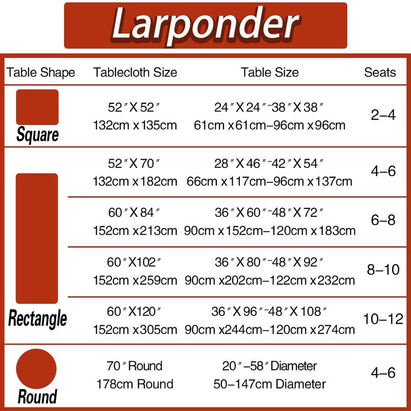 Larponder - Mantel de otoño de 60 x 102 pulgadas,