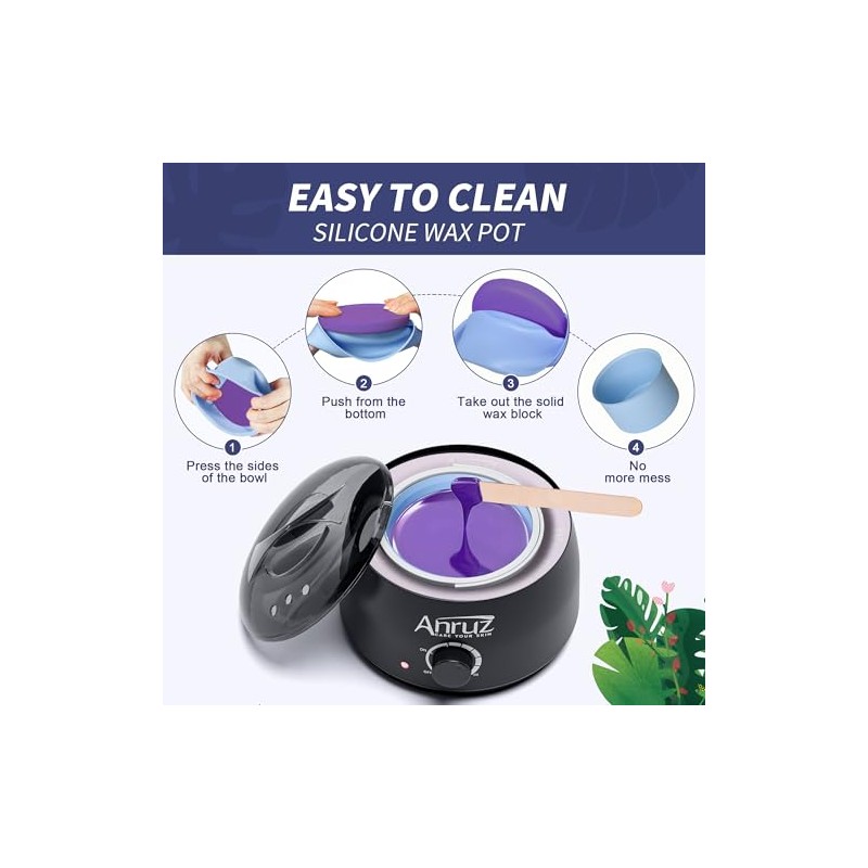 ANRUZ Complete Waxing Kit for Men and Women - At-Home