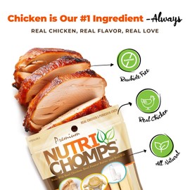 Nutri Chomps Dog Chews, 5-inch Twists, Easy to Digest, Rawhide-Free Dog Treats, 15 Count, Real Chicken, Peanut Butter and Milk flavors