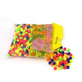 arkCRAFT One Pack of Multi Neon Colour Pony Beads - 1000pcs