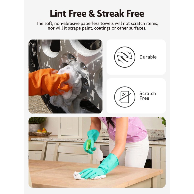Fantasticlean Microfiber Cleaning Cloth Roll -40 Pack, Tear Away Microfiber