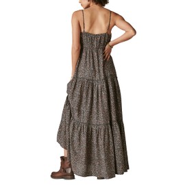Lucky Brand Women's Paisley Tiered Maxi Dress, Raven Multi, X-Small