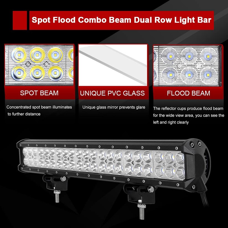 Willpower 12 Inch 72W Led Light Bar Flood Spot Combo