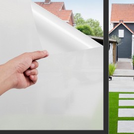 KROMAPOLIS Frosted Window Film - Opaque Privacy White Glass Sticker,No Glue Static Cling,Heat Control Window Films, Removable Decorative Windows Film for Bathroom Home Office - 30x200cm