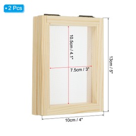 PATIKIL 4"x5" A7 Wooden Paper Making Screen, 2 Pack Paper Making Mould Papermaking Mould Deckle Printing Frame for DIY Paper Craft Tool Dried Flower Handcraft, Natural Color