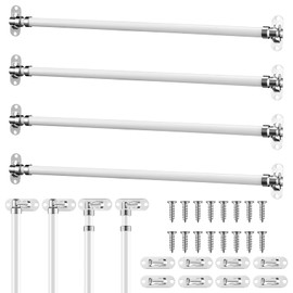 Beeveer 4 Pcs Door Curtain Rod Set Swivel Sash Curtain Rods French Door Curtain Rods Set for Windows and Sidelights(12-21 Inch)
