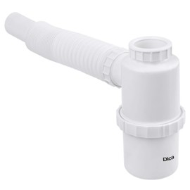 DICA Céspol de Bote Grande sin Contra para Fregadero, Material Plástico, Color Blanco, 4732