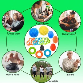 Mockotta Fingertrainer Handtrainer Ball Set,Handtrainer Fingertrainer,Fingerkrafttrainer,11 Stück Handtrainer Fingertrainer Handtrainer Ball Weich,Griffkraft Trainer,Arthrose Training,Lindert Stress