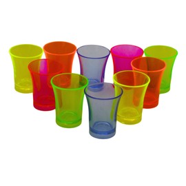 UV Floor - 10 Fluo-Shot - 2.5cl - Reusable Shooter for Party and Evening Fuo - 5 Colours - Rigid Plastic